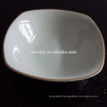 plain white porcelain square bowl